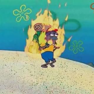 spongebob on fire Blank Meme Template