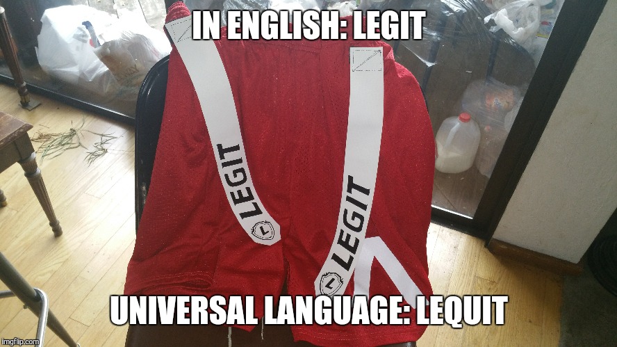 IN ENGLISH: LEGIT UNIVERSAL LANGUAGE: LEQUIT | image tagged in seems legit,legit | made w/ Imgflip meme maker