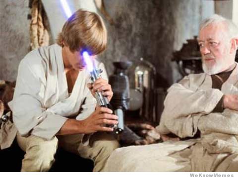 Luke lightsaber Fail Blank Meme Template
