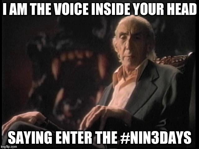 I AM THE VOICE INSIDE YOUR HEAD SAYING ENTER THE #NIN3DAYS | image tagged in burn | made w/ Imgflip meme maker
