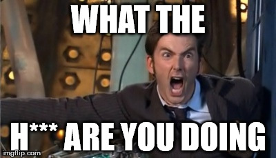 Tardis Derp | WHAT THE H*** ARE YOU DOING | image tagged in tardis derp | made w/ Imgflip meme maker