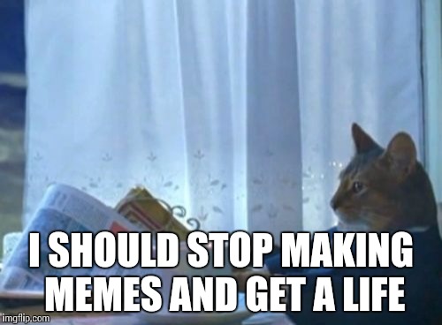 I Should Buy A Boat Cat Meme | I SHOULD STOP MAKING MEMES AND GET A LIFE | image tagged in memes,i should buy a boat cat | made w/ Imgflip meme maker