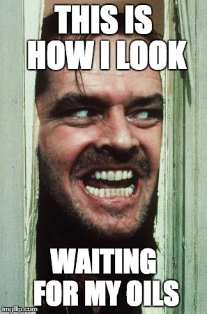 Here's Johnny Meme | THIS IS HOW I LOOK WAITING FOR MY OILS | image tagged in memes,heres johnny | made w/ Imgflip meme maker