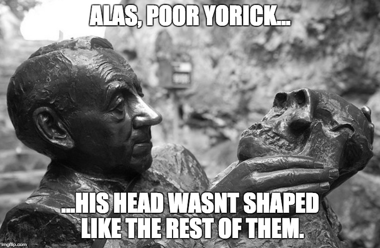 SAMSQUAMNCH!! | ALAS, POOR YORICK... ...HIS HEAD WASNT SHAPED LIKE THE REST OF THEM. | image tagged in trailor park boys,memes | made w/ Imgflip meme maker