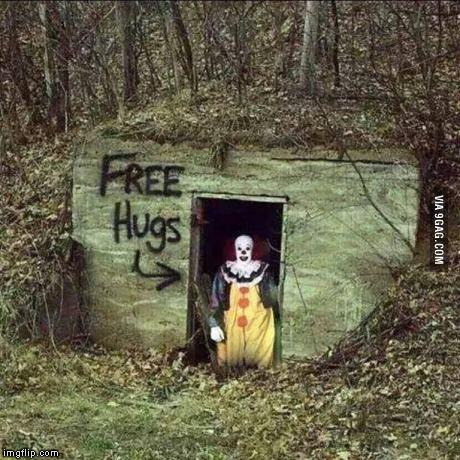 Hugging Pennywise | image tagged in scary clown | made w/ Imgflip meme maker