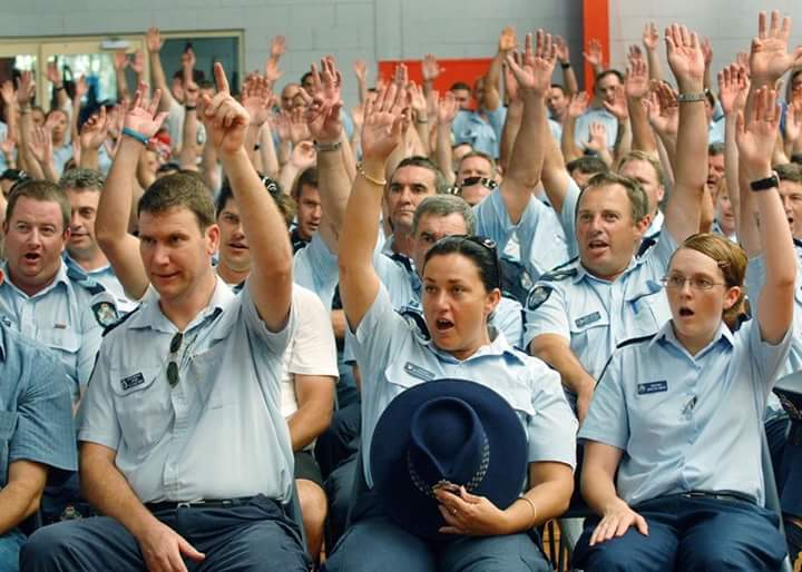 Police Raise Hands Blank Meme Template