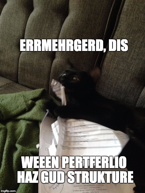 ERRMEHRGERD, DIS WEEEN PERTFERLIO HAZ GUD STRUKTURE | image tagged in bruce | made w/ Imgflip meme maker