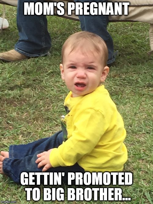 Big Brother discovery | MOM'S PREGNANT GETTIN' PROMOTED TO BIG BROTHER... | image tagged in babies | made w/ Imgflip meme maker