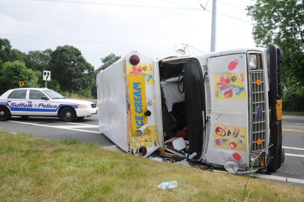 High Quality Overturned Ice Cream Truck Blank Meme Template