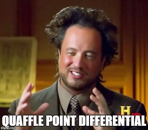 Ancient Aliens Meme | QUAFFLE POINT DIFFERENTIAL | image tagged in memes,ancient aliens | made w/ Imgflip meme maker