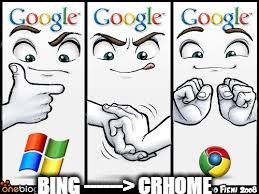 windows chrome | BING ------> CRHOME | image tagged in windows chrome | made w/ Imgflip meme maker