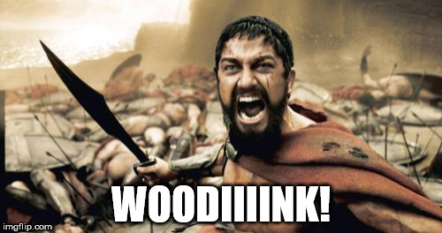 Sparta Leonidas | WOODIIIINK! | image tagged in memes,sparta leonidas | made w/ Imgflip meme maker