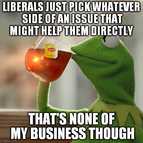 But That's None Of My Business Meme | LIBERALS JUST PICK WHATEVER SIDE OF AN ISSUE THAT MIGHT HELP THEM DIRECTLY THAT'S NONE OF MY BUSINESS THOUGH | image tagged in memes,but thats none of my business,kermit the frog | made w/ Imgflip meme maker