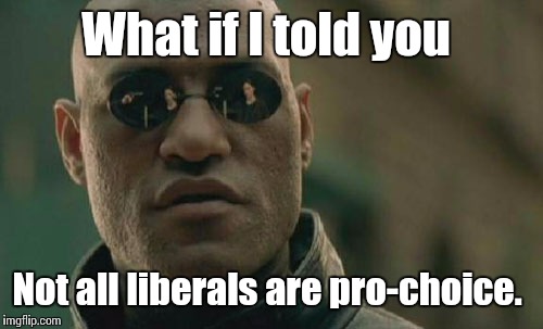 Matrix Morpheus | What if I told you Not all liberals are pro-choice. | image tagged in memes,matrix morpheus | made w/ Imgflip meme maker