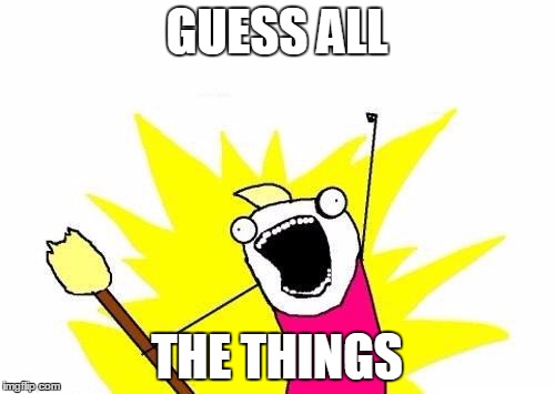 X All The Y Meme | GUESS ALL THE THINGS | image tagged in memes,x all the y | made w/ Imgflip meme maker