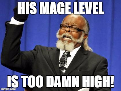 Too Damn High Meme | HIS MAGE LEVEL IS TOO DAMN HIGH! | image tagged in memes,too damn high | made w/ Imgflip meme maker