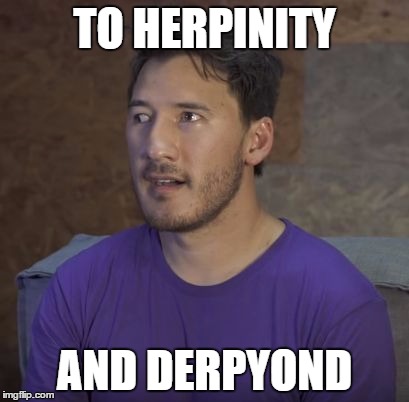 HERP DERP | TO HERPINITY AND DERPYOND | image tagged in markiplier,derp,herp,wtf | made w/ Imgflip meme maker