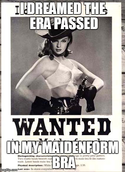 Pass the ERA | I DREAMED THE ERA PASSED IN MY MAIDENFORM BRA | image tagged in era | made w/ Imgflip meme maker