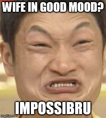 WIFE IN GOOD MOOD? IMPOSSIBRU | made w/ Imgflip meme maker