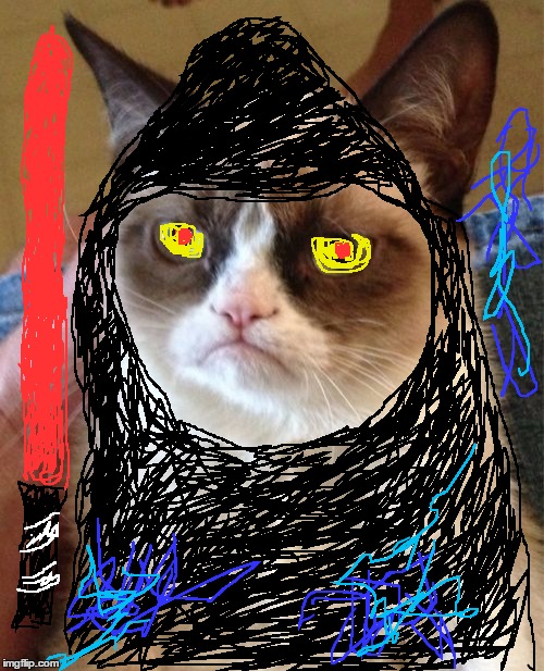 Darth Grumpus  | image tagged in memes,grumpy cat,jedi,sith lord | made w/ Imgflip meme maker