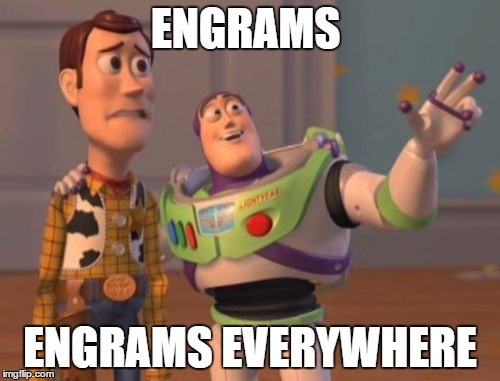 X, X Everywhere | ENGRAMS ENGRAMS EVERYWHERE | image tagged in memes,x x everywhere | made w/ Imgflip meme maker