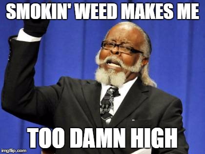 Too Damn High | SMOKIN' WEED MAKES ME TOO DAMN HIGH | image tagged in memes,too damn high | made w/ Imgflip meme maker