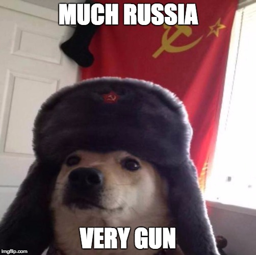 Soviet Doge | MUCH RUSSIA VERY GUN | image tagged in soviet doge | made w/ Imgflip meme maker