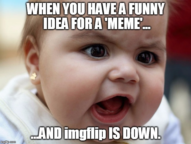 Which is invariably... | WHEN YOU HAVE A FUNNY IDEA FOR A 'MEME'... ...AND imgflip IS DOWN. | image tagged in humor,funny memes | made w/ Imgflip meme maker