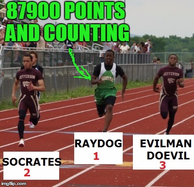 87900 POINTS AND COUNTING | image tagged in racing imgflippers | made w/ Imgflip meme maker