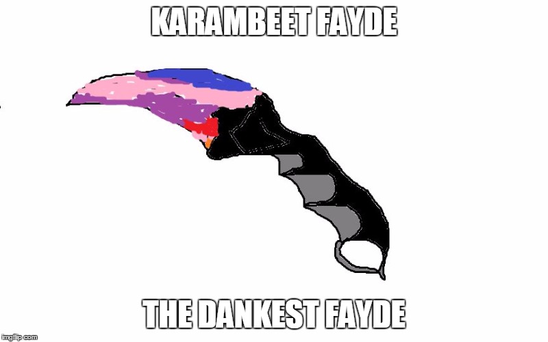 KARAMBEET FAYDE THE DANKEST FAYDE | image tagged in dankest karambit fade | made w/ Imgflip meme maker