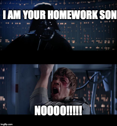Star Wars No Meme | I AM YOUR HOMEWORK SON NOOOO!!!!! | image tagged in memes,star wars no | made w/ Imgflip meme maker