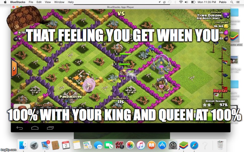 THAT FEELING YOU GET WHEN YOU 100% WITH YOUR KING AND QUEEN AT 100% | image tagged in 100,scumbag | made w/ Imgflip meme maker