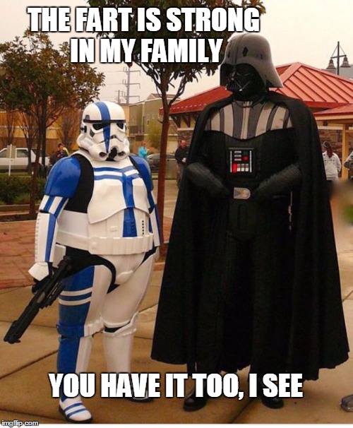 Fat stormtrooper | THE FART IS STRONG IN MY FAMILY YOU HAVE IT TOO, I SEE | image tagged in fat stormtrooper | made w/ Imgflip meme maker