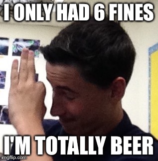 I'm fine | I ONLY HAD 6 FINES I'M TOTALLY BEER | image tagged in i'm fine | made w/ Imgflip meme maker