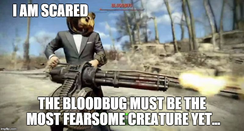 The Bloodbug Is The New Cazadore | I AM SCARED THE BLOODBUG MUST BE THE MOST FEARSOME CREATURE YET... | image tagged in fallout 4 crazy,fallout 4,fallout | made w/ Imgflip meme maker