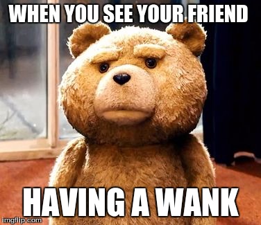 TED | WHEN YOU SEE YOUR FRIEND HAVING A WANK | image tagged in memes,ted | made w/ Imgflip meme maker