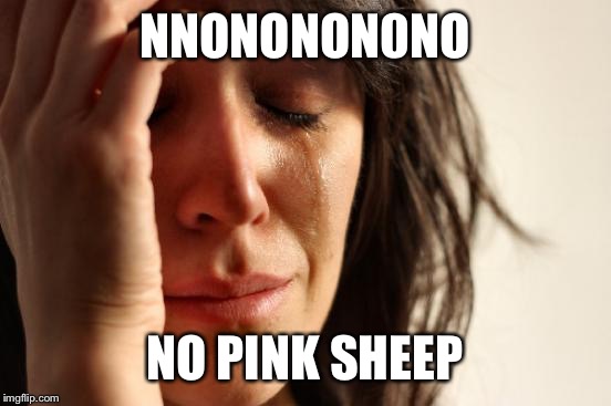 First World Problems Meme | NNONONON0NO NO PINK SHEEP | image tagged in memes,first world problems | made w/ Imgflip meme maker