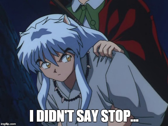 I DIDN'T SAY STOP... | image tagged in inuyasha | made w/ Imgflip meme maker