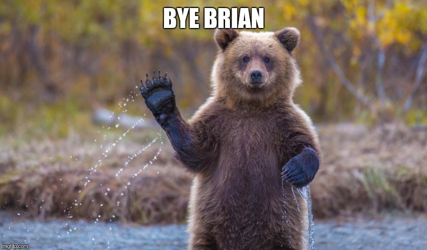 HI garry | BYE BRIAN | image tagged in hi garry | made w/ Imgflip meme maker