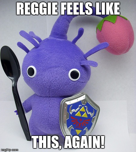 Grape has a spoon | REGGIE FEELS LIKE THIS, AGAIN! | image tagged in grape has a spoon | made w/ Imgflip meme maker