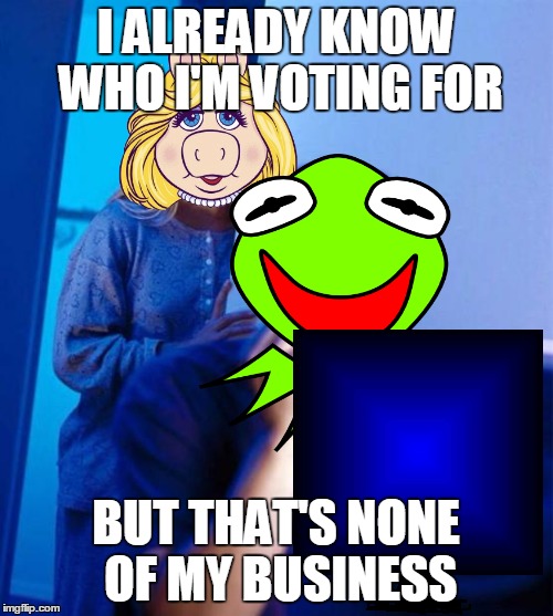 I ALREADY KNOW WHO I'M VOTING FOR BUT THAT'S NONE OF MY BUSINESS | made w/ Imgflip meme maker