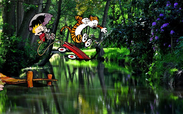 Calvin and Hobbes forest Blank Meme Template