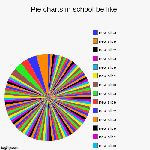 Pie charts in school be like | image tagged in funny,pie charts | made w/ Imgflip chart maker