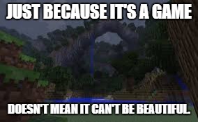 Minecraft Beauty | JUST BECAUSE IT'S A GAME DOESN'T MEAN IT CAN'T BE BEAUTIFUL. | image tagged in minecraft beauty | made w/ Imgflip meme maker