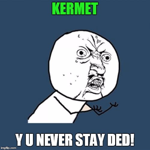 Y U No Meme | KERMET Y U NEVER STAY DED! | image tagged in memes,y u no | made w/ Imgflip meme maker