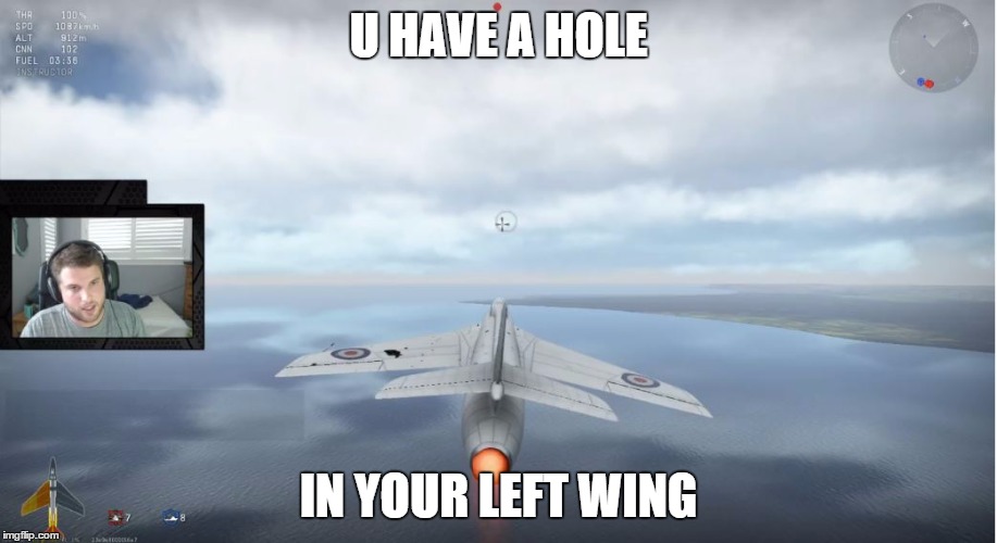 u have a hole in your left wing | U HAVE A HOLE IN YOUR LEFT WING | image tagged in warthunder phly matt damon | made w/ Imgflip meme maker