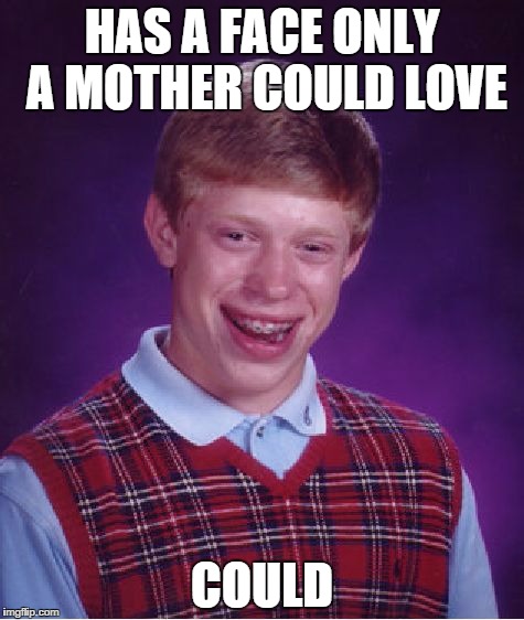 Bad Luck Brian Meme | HAS A FACE ONLY A MOTHER COULD LOVE COULD | image tagged in memes,bad luck brian | made w/ Imgflip meme maker