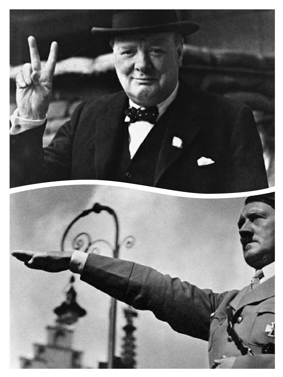 High Quality Churchill vs Hitler  Blank Meme Template