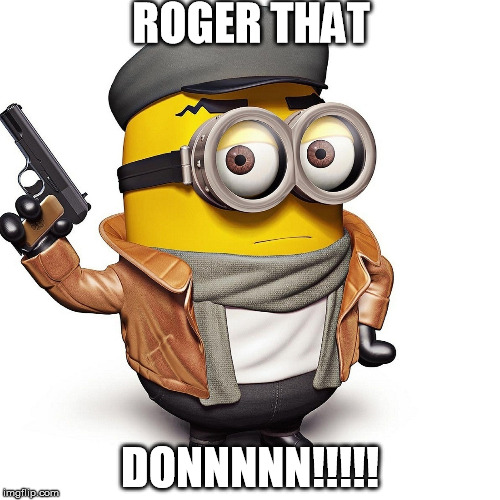 Don Minion | ROGER THAT DONNNNN!!!!! | image tagged in minion | made w/ Imgflip meme maker