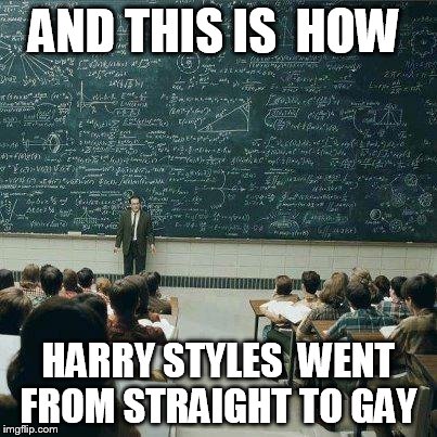 School | AND THIS IS  HOW HARRY STYLES  WENT FROM STRAIGHT TO GAY | image tagged in school | made w/ Imgflip meme maker